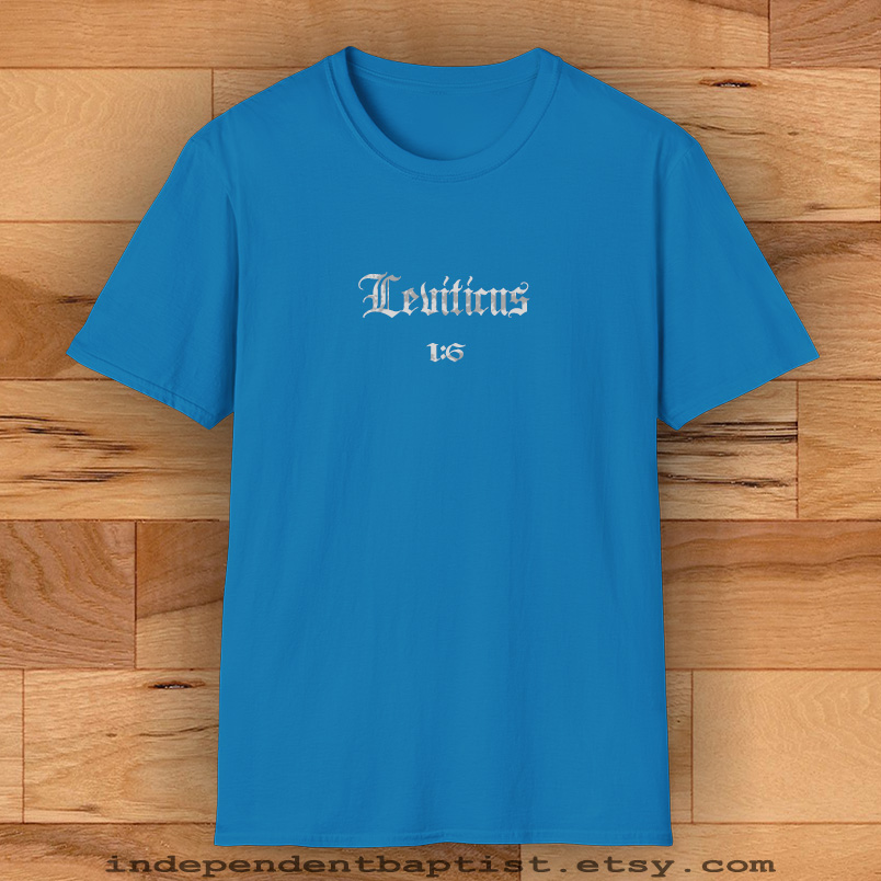 Mens Bible Verse T Shirt Leviticus 1:6